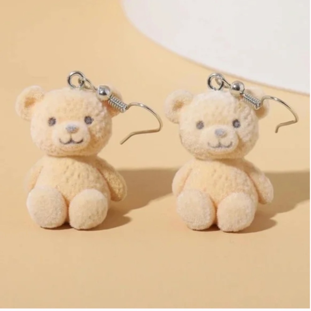 ❤️ FREE Bear Cute Stuffed Animal Boho Peasant Drop Pop Art Chic Modern Earrings